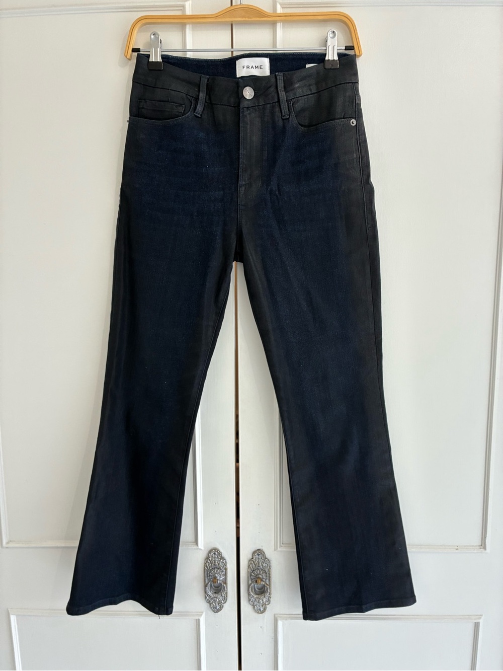 Frame le crop mini boot in epicure coated